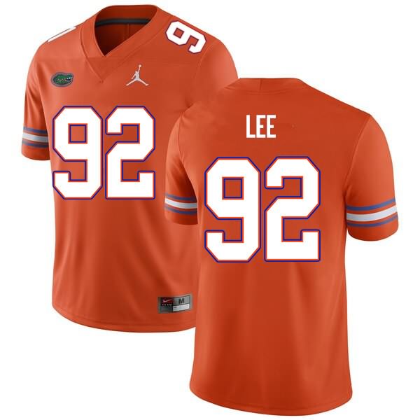 NCAA Florida Gators Jalen Lee Men's #92 Nike Orange Stitched Authentic College Football Jersey OVJ6864CR